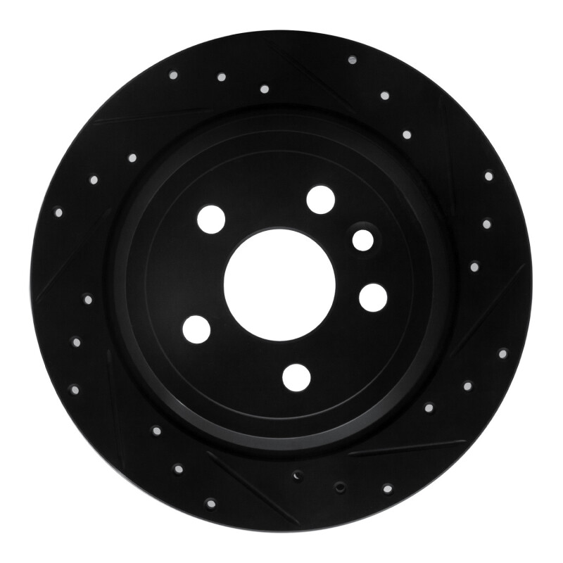 Land Rover LR2 Brake Rotor (1) - Rear Right - R1 Concepts - Drilled & Slotted - Black - `13-`15 Land Rover LR2 Brake Rotor (1) - Rear Right - R1 Concepts - Drilled & Slotted - Black - `13-`15